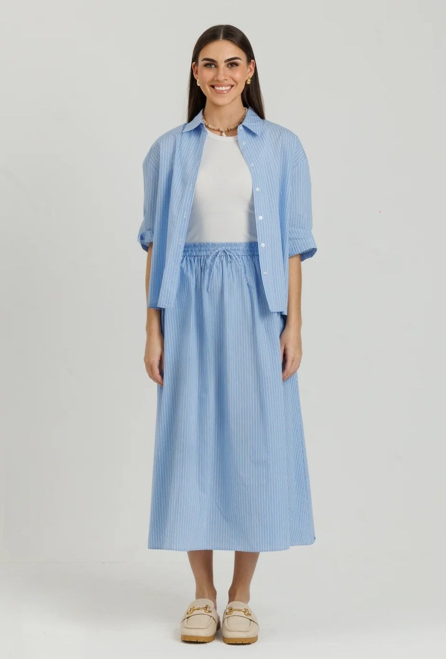 Loup striped shirt blue