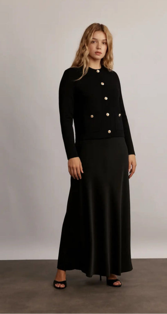 CB Cardigan W Buttons- Black