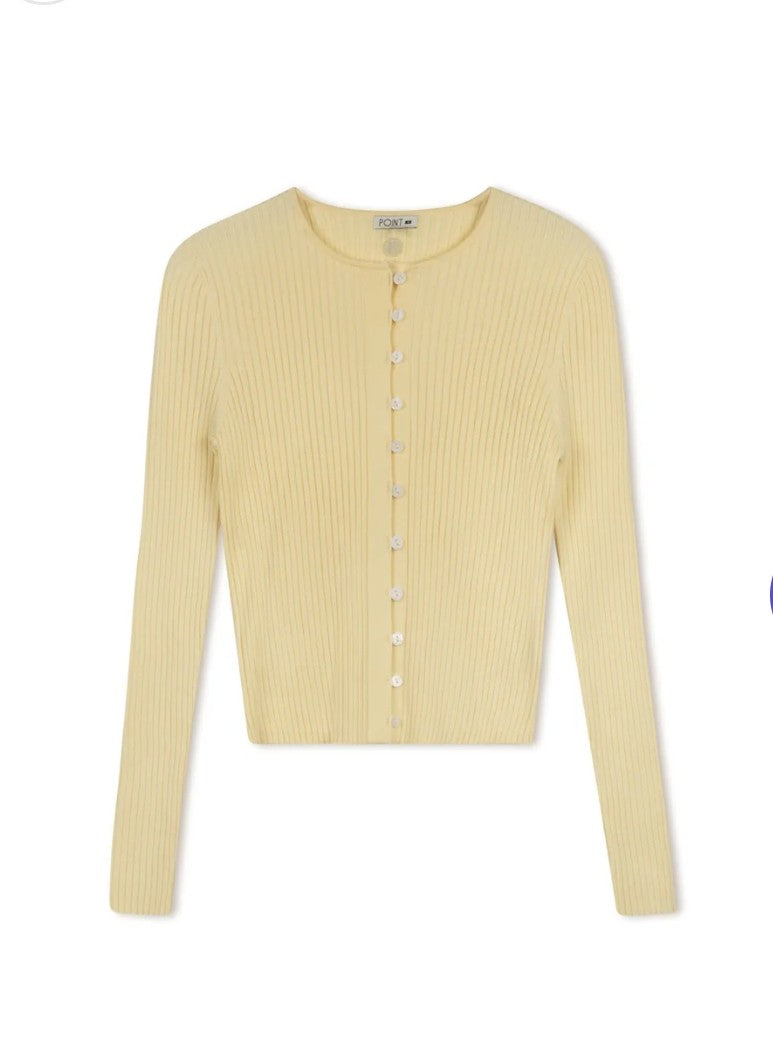 Point ribbed knit cardigan- 2 colors