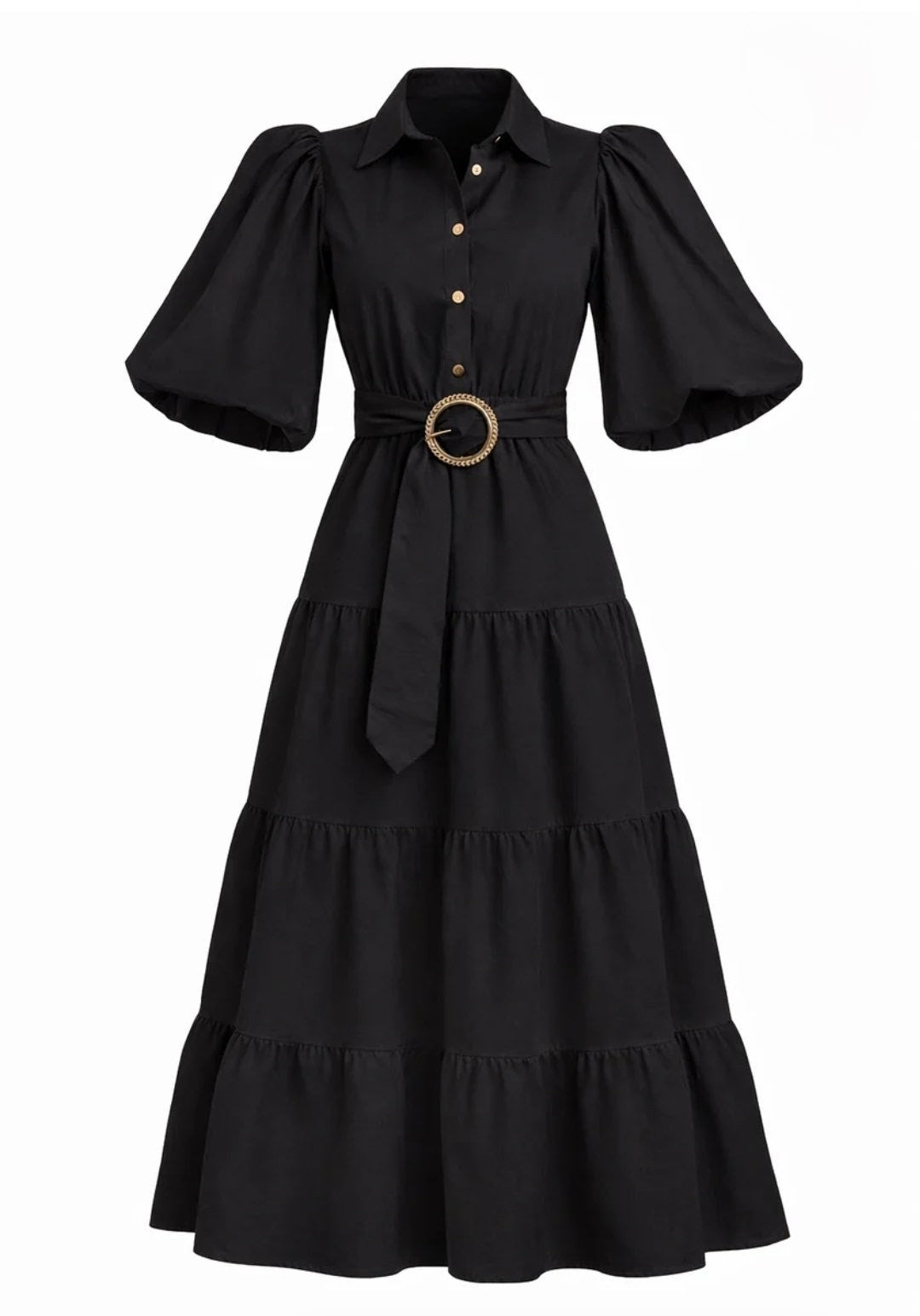 Aleeza Paris Puff Sleeve Maxi Dress D899