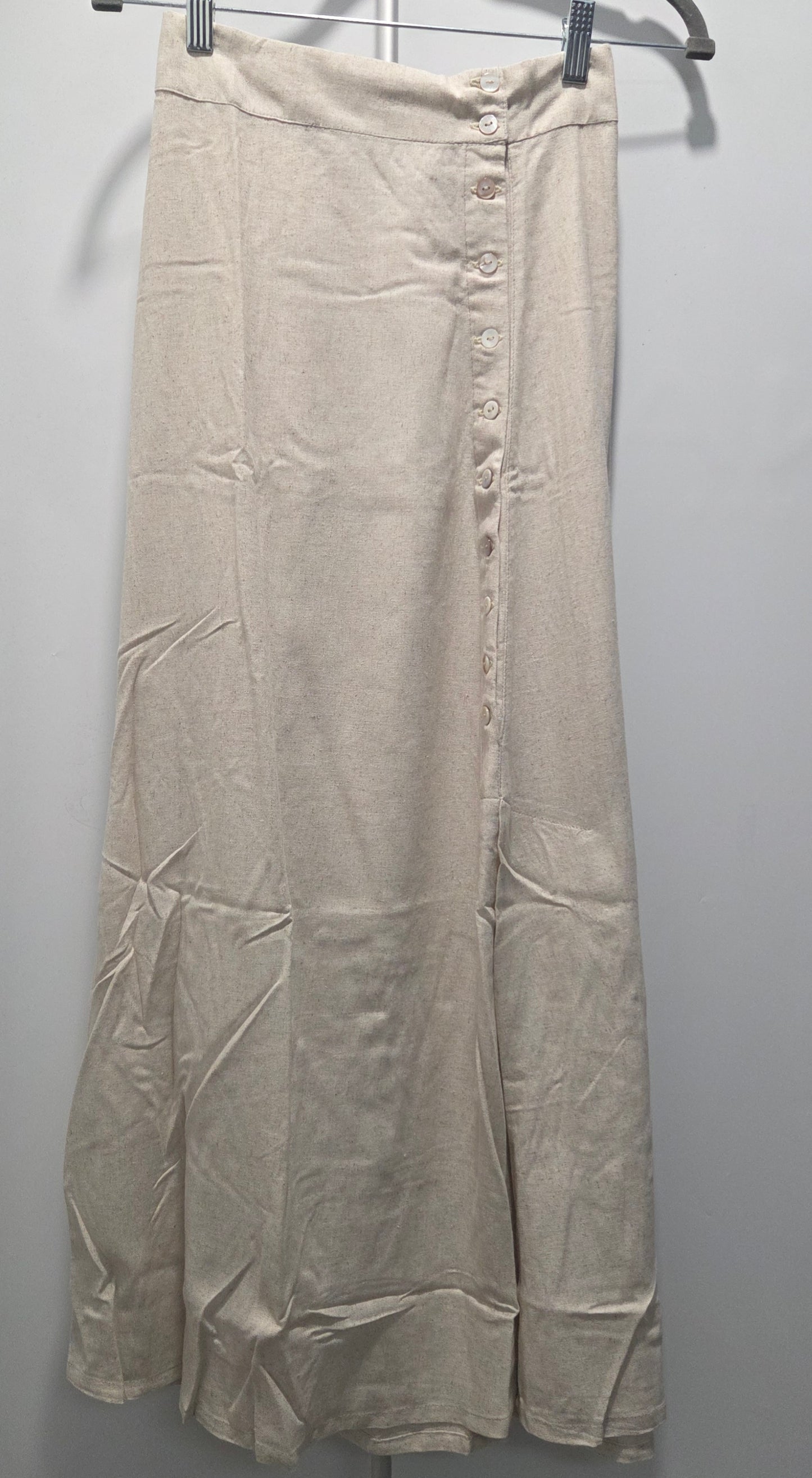 Sole Sherry Button Skirt- Natural