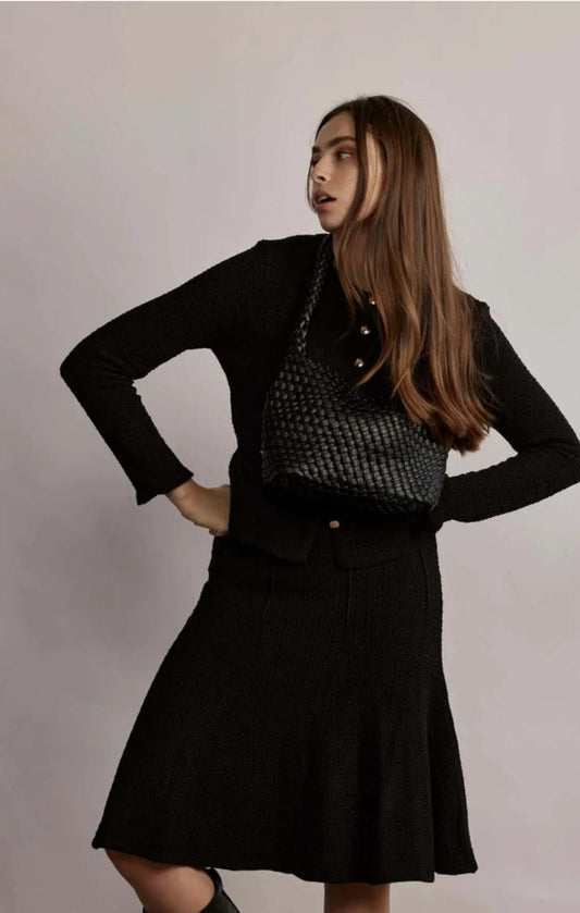 CB Knitted Flared Skirt- Black