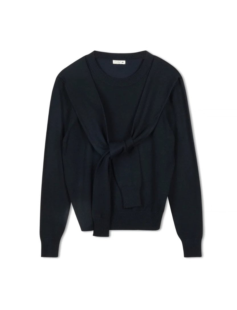 Point Shoulder Wrap Sweater