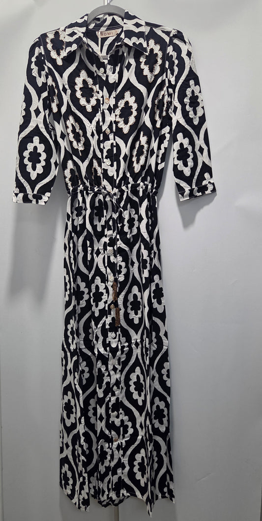 Romi Magnolias Long Shirt Dress
