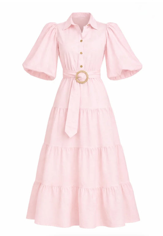 Aleeza Paris Puff Sleeve Maxi Dress D899